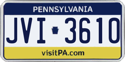 PA license plate JVI3610