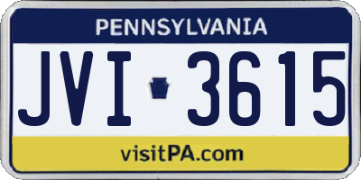 PA license plate JVI3615