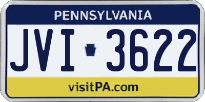 PA license plate JVI3622