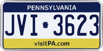 PA license plate JVI3623