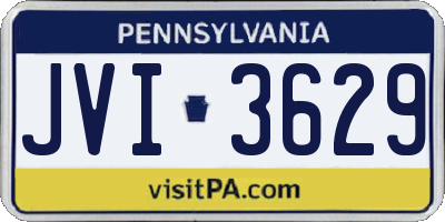 PA license plate JVI3629