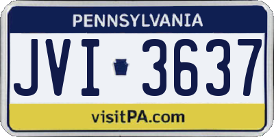 PA license plate JVI3637