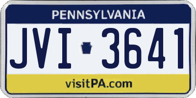 PA license plate JVI3641
