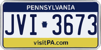 PA license plate JVI3673