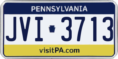 PA license plate JVI3713
