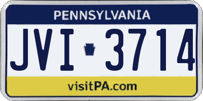 PA license plate JVI3714