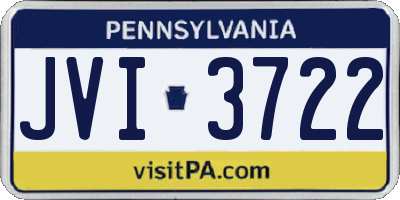 PA license plate JVI3722