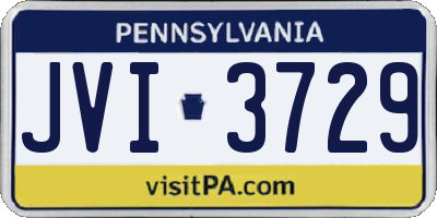 PA license plate JVI3729