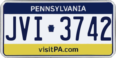 PA license plate JVI3742