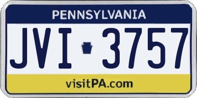 PA license plate JVI3757
