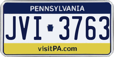 PA license plate JVI3763