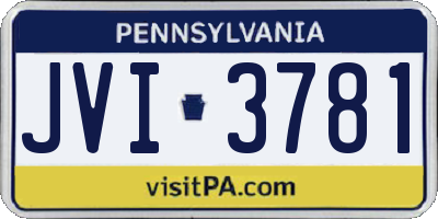 PA license plate JVI3781