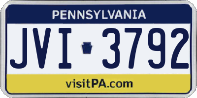 PA license plate JVI3792