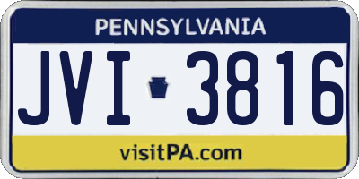 PA license plate JVI3816