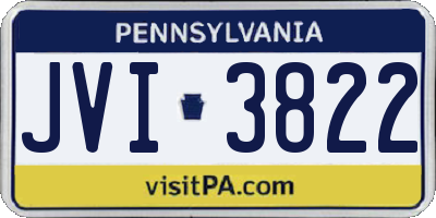 PA license plate JVI3822