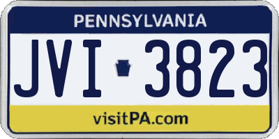 PA license plate JVI3823