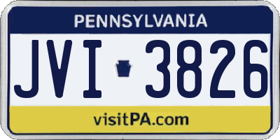 PA license plate JVI3826