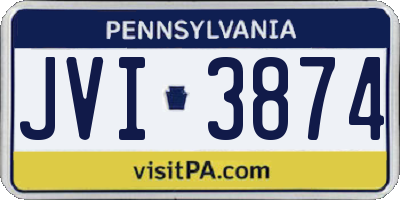 PA license plate JVI3874