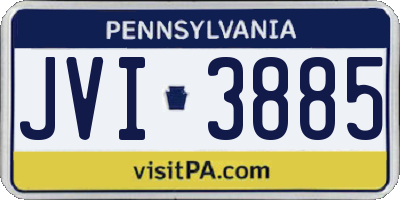 PA license plate JVI3885