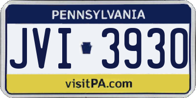 PA license plate JVI3930