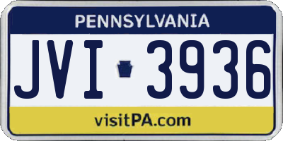 PA license plate JVI3936