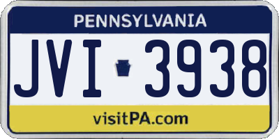 PA license plate JVI3938