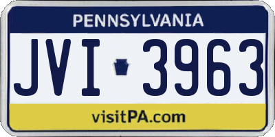 PA license plate JVI3963