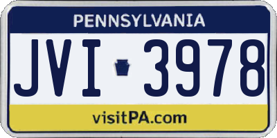 PA license plate JVI3978