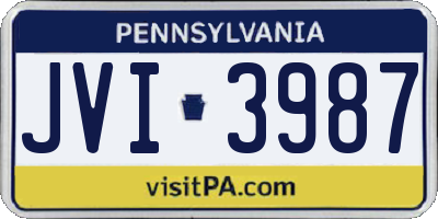 PA license plate JVI3987