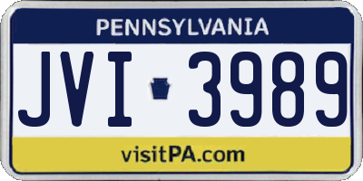 PA license plate JVI3989