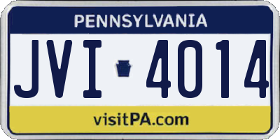 PA license plate JVI4014