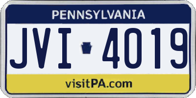 PA license plate JVI4019
