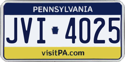 PA license plate JVI4025
