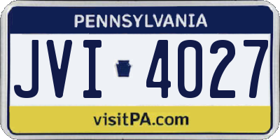 PA license plate JVI4027