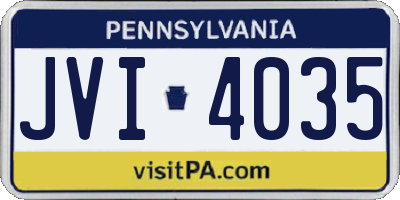 PA license plate JVI4035