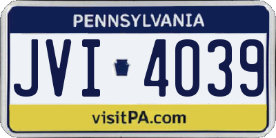 PA license plate JVI4039