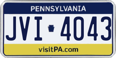 PA license plate JVI4043