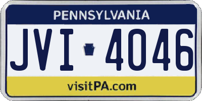 PA license plate JVI4046