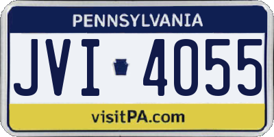 PA license plate JVI4055