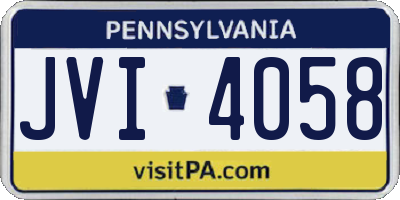 PA license plate JVI4058