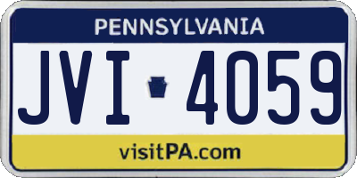 PA license plate JVI4059