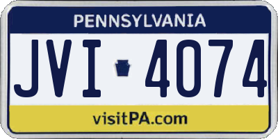 PA license plate JVI4074