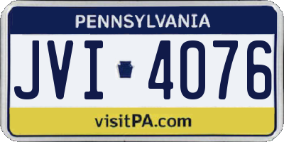 PA license plate JVI4076