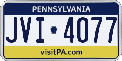 PA license plate JVI4077
