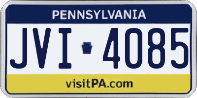 PA license plate JVI4085