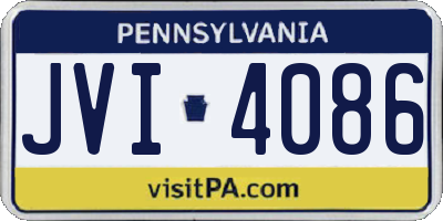 PA license plate JVI4086