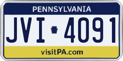 PA license plate JVI4091