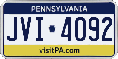 PA license plate JVI4092