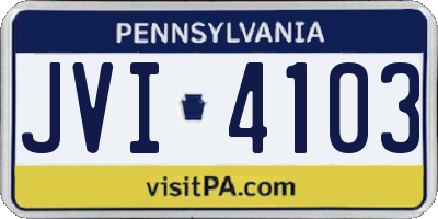 PA license plate JVI4103