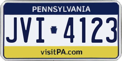 PA license plate JVI4123